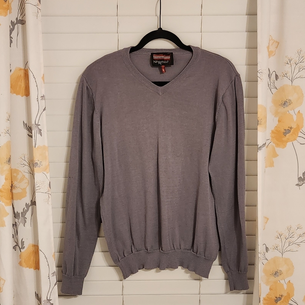 Grey No Retreat Pullover Sweater